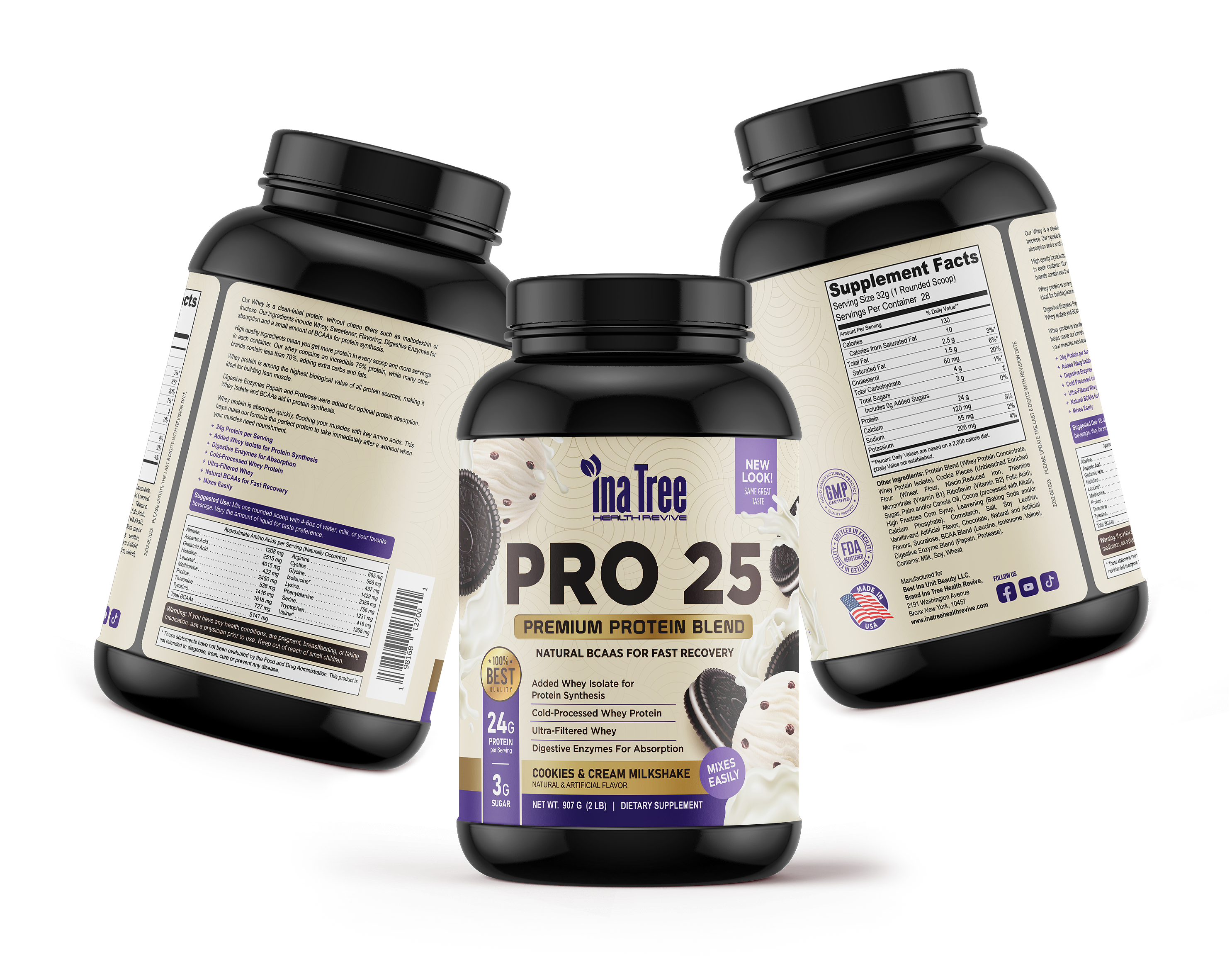 Pro 25 Whey - Cookies & Cream Milkshake